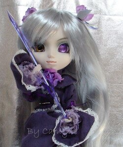 Rating: Safe Score: 0 Tags: 1girl barasuishou bow doll dress flower gothic_lolita hair_flower hair_ornament lolita_fashion long_hair purple_eyes purple_flower ribbon solo sword User: admin