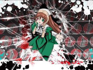 Rating: Safe Score: 0 Tags: 1girl brown_hair dress frills green_dress green_eyes heterochromia image long_hair long_sleeves looking_at_viewer open_mouth red_eyes ribbon solo suiseiseki twintails very_long_hair User: admin