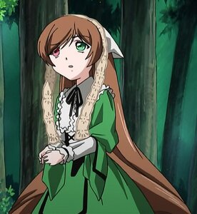 Rating: Safe Score: 0 Tags: 1girl brown_hair dress forest frills green_dress green_eyes heterochromia image long_hair long_sleeves looking_at_viewer nature outdoors red_eyes solo standing suiseiseki tree very_long_hair User: admin