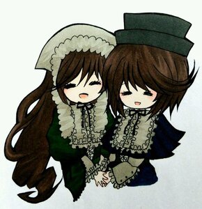 Rating: Safe Score: 0 Tags: 2girls blush brown_hair closed_eyes dress frills green_dress hat holding_hands image lolita_fashion long_hair long_sleeves multiple_girls open_mouth pair short_hair siblings simple_background sisters smile souseiseki suiseiseki top_hat twins User: admin
