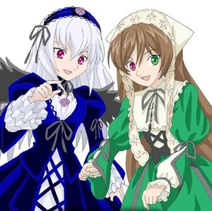 Rating: Safe Score: 0 Tags: 2girls :d brown_hair dress frills green_eyes hairband heterochromia image long_hair long_sleeves looking_at_viewer multiple_girls open_mouth pair pink_eyes red_eyes ribbon silver_hair simple_background smile suigintou suiseiseki twintails white_background wings User: admin