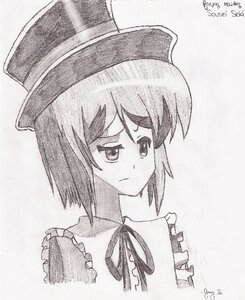 Rating: Safe Score: 0 Tags: 1girl >:( artist_name closed_mouth dated eyebrows_visible_through_hair frown greyscale hat image long_sleeves monochrome ribbon short_hair signature solo souseiseki traditional_media User: admin