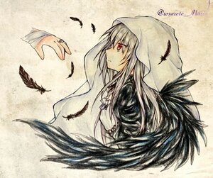 Rating: Safe Score: 0 Tags: 1girl bird crow dove expressionless feathered_wings feathers from_side hood image jewelry long_hair profile red_eyes seagull solo suigintou traditional_media wings User: admin