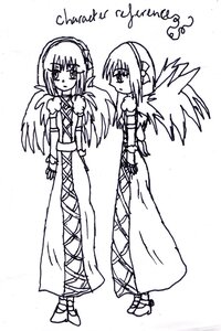 Rating: Safe Score: 0 Tags: 2girls angel_wings dress feathered_wings full_body gloves greyscale image long_dress long_sleeves looking_at_viewer magical_girl monochrome multiple_girls short_hair simple_background solo standing suigintou white_background wings User: admin