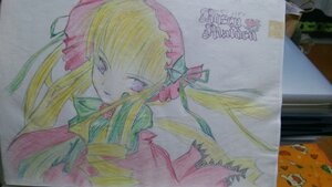 Rating: Safe Score: 0 Tags: 1girl blonde_hair bonnet bow bowtie dress drill_hair image long_hair long_sleeves looking_at_viewer photo shinku simple_background solo traditional_media twin_drills twintails upper_body watercolor_(medium) User: admin