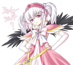 Rating: Safe Score: 0 Tags: 1girl black_wings cross dress earrings hair_ribbon hairband hands_on_hips image jewelry lolita_hairband long_hair ribbon solo striped suigintou twintails white_background white_hair wings User: admin