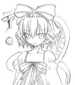 Rating: Safe Score: 0 Tags: 1girl artist_request bangs bow drill_hair eyebrows_visible_through_hair front_ponytail greyscale hair_bow hina_ichigo hinaichigo image kagiyama_hina long_hair looking_at_viewer monochrome ribbon rozen_maiden simple_background sketch smile solo striped twin_drills upper_body white_background User: admin