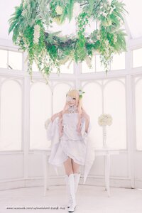 Rating: Safe Score: 0 Tags: 1girl bangs bare_shoulders blonde_hair closed_eyes closed_mouth dress flower indoors kirakishou long_hair solo standing white_dress white_legwear User: admin