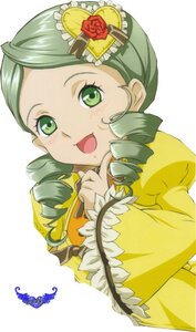 Rating: Safe Score: 0 Tags: 1girl :d blush drill_hair frills green_eyes green_hair heart_hair_ornament image kanaria long_sleeves open_mouth rose smile solo twin_drills User: admin