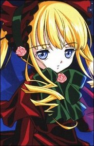 Rating: Safe Score: 0 Tags: 1girl blonde_hair blue_eyes bonnet bow bowtie dress drill_hair flower image long_hair long_sleeves looking_at_viewer pink_flower pink_rose rose shinku simple_background solo upper_body User: admin