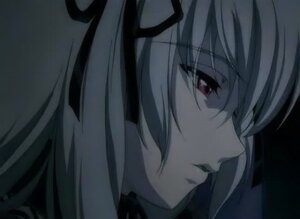 Rating: Safe Score: 0 Tags: 1girl auto_tagged bangs close-up hair_ribbon image lips monochrome portrait profile red_eyes ribbon simple_background solo suigintou User: admin