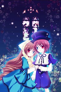 Rating: Safe Score: 0 Tags: 2girls blue_dress brown_hair commentary_request dress flower frills hat heterochromia holding_hands image long_hair long_sleeves looking_at_viewer multiple_girls pair pantyhose photoshop_(medium) red_eyes ribbon rose rozen_maiden shirogane_hina short_hair siblings sisters souseiseki suiseiseki top_hat twins very_long_hair User: admin