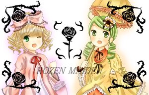 Rating: Safe Score: 0 Tags: 2girls blonde_hair bow dress drill_hair flower green_eyes green_hair hat hina_ichigo hinaichigo image kanaria long_hair long_sleeves multiple_girls one_eye_closed open_mouth pair pink_bow pink_rose rose short_hair smile top_hat twin_drills twintails umbrella User: admin