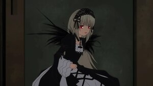 Rating: Safe Score: 0 Tags: 1girl bangs black_dress black_ribbon black_wings closed_mouth dress eyebrows_visible_through_hair frills hairband image juliet_sleeves long_hair long_sleeves puffy_sleeves red_eyes silver_hair solo suigintou very_long_hair wide_sleeves wings User: admin