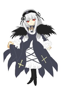 Rating: Safe Score: 0 Tags: 1girl bangs black_wings boots dress feathers frilled_sleeves frills full_body hairband image long_hair long_sleeves looking_at_viewer red_eyes ribbon rose simple_background solo standing suigintou white_background wings User: admin