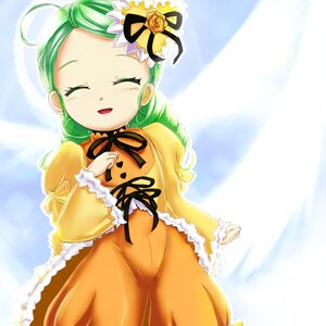 Rating: Safe Score: 0 Tags: 1girl ahoge closed_eyes dress drill_hair flower green_hair image kanaria long_sleeves open_mouth ribbon rose smile solo yellow_dress User: admin