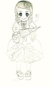 Rating: Safe Score: 0 Tags: 1girl blush braid dress flower frills full_body hair_flower hair_ornament image kanaria long_sleeves monochrome puffy_sleeves ribbon shoes smile solo standing striped striped_legwear vertical_stripes User: admin