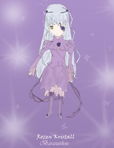 Rating: Safe Score: 0 Tags: 1girl barasuishou blue_butterfly bug butterfly butterfly_hair_ornament character_name dress full_body gradient green_eyes image insect long_hair long_sleeves purple_background purple_dress purple_theme solo standing very_long_hair User: admin
