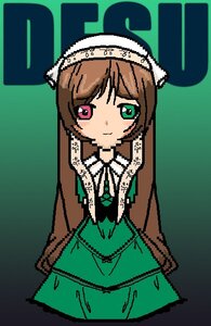 Rating: Safe Score: 0 Tags: 1girl bangs brown_hair dress frills green_background green_dress green_eyes heterochromia image long_hair long_sleeves looking_at_viewer red_eyes simple_background smile solo standing suiseiseki very_long_hair User: admin