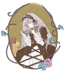 Rating: Safe Score: 0 Tags: 1girl bug butterfly cross-laced_clothes dress flower frills hairband image insect lolita_fashion lolita_hairband long_hair long_sleeves purple_flower purple_rose red_eyes rose silver_hair solo suigintou wings User: admin
