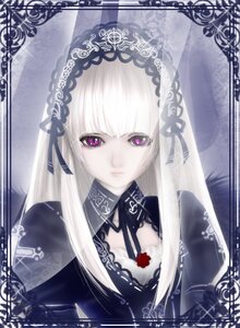 Rating: Safe Score: 0 Tags: 1girl bangs closed_mouth flower image lace lolita_fashion long_hair looking_at_viewer pale_skin purple_eyes rose silver_hair solo suigintou veil white_hair User: admin