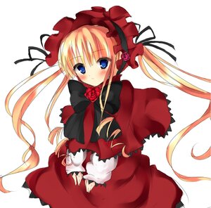 Rating: Safe Score: 0 Tags: 1girl auto_tagged blonde_hair blue_eyes blush bow bowtie capelet dress flower image long_hair long_sleeves looking_at_viewer red_capelet red_dress red_flower red_rose rose shinku simple_background solo twintails very_long_hair white_background User: admin