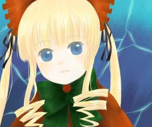 Rating: Safe Score: 0 Tags: 1girl blonde_hair blue_eyes blush bow drill_hair hair_ribbon image long_hair long_sleeves looking_at_viewer ribbon rose shinku sidelocks solo twintails upper_body User: admin