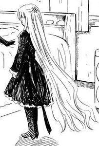 Rating: Safe Score: 0 Tags: 1girl barasuishou dress greyscale hair_ornament image long_hair long_sleeves monochrome pantyhose solo standing very_long_hair User: admin