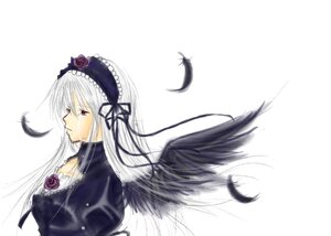 Rating: Safe Score: 0 Tags: 1girl black_ribbon black_wings detached_collar dress feathers floating_hair flower frills hairband image juliet_sleeves long_hair long_sleeves puffy_sleeves red_eyes ribbon rose silver_hair simple_background solo suigintou very_long_hair white_background wings User: admin