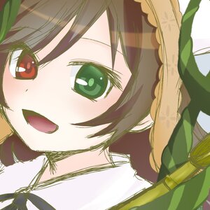 Rating: Safe Score: 0 Tags: 1girl bangs blush braid brown_hair eyebrows_visible_through_hair face green_eyes image looking_at_viewer open_mouth ribbon simple_background solo suiseiseki white_background User: admin