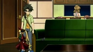 Rating: Safe Score: 0 Tags: 1boy 2girls black_hair blonde_hair brown_hair dress glasses image multiple_girls sakurada_jun shinku solo standing User: admin