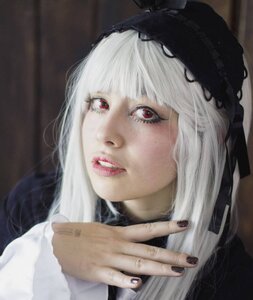 Rating: Safe Score: 0 Tags: 1girl bangs black_nails blunt_bangs fingernails lips looking_at_viewer nail_polish parted_lips portrait red_eyes solo suigintou white_hair User: admin