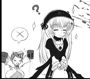 Rating: Safe Score: 0 Tags: 2girls ? blush closed_eyes dress flower frills greyscale hairband image kanaria lolita_hairband long_hair long_sleeves monochrome multiple_girls open_mouth rose smile solo sparkle spoken_question_mark suigintou wings User: admin