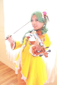 Rating: Safe Score: 0 Tags: 1girl dress green_hair hair_ornament instrument kanaria solo yellow_dress User: admin