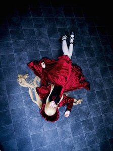 Rating: Safe Score: 0 Tags: 1girl argyle argyle_background blonde_hair bonnet checkered checkered_background checkered_floor closed_eyes dress flower hat long_hair lying on_back rain red_dress rose shinku solo tile_floor tiles umbrella User: admin