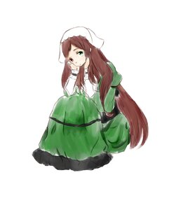 Rating: Safe Score: 0 Tags: 1girl brown_hair dress full_body green_dress green_eyes head_scarf heterochromia image long_hair long_sleeves looking_at_viewer red_eyes simple_background sitting solo suiseiseki very_long_hair white_background User: admin