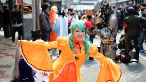 Rating: Safe Score: 0 Tags: 1girl blurry blurry_background closed_eyes depth_of_field dress flower frills hair_flower kanaria orange_dress photo smile solo standing wide_sleeves User: admin