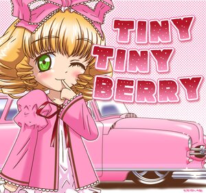 Rating: Safe Score: 0 Tags: 1girl blonde_hair blush bow dress drill_hair finger_to_mouth frills green_eyes halftone halftone_background hina_ichigo hinaichigo image long_sleeves looking_at_viewer one_eye_closed pink_bow pink_dress polka_dot polka_dot_background ribbon short_hair smile solo User: admin