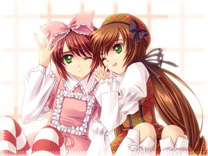 Rating: Safe Score: 0 Tags: 2girls bad_id bad_pixiv_id bow brown_hair frills green_eyes hair_bow hair_ribbon hat heterochromia image lilith_(lilithchan) long_hair multiple_girls one_eye_closed pair photoshop_(medium) ribbon rozen_maiden short_hair siblings sisters souseiseki striped suiseiseki thighhighs tongue tongue_out twins User: admin