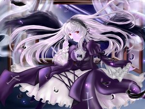 Rating: Safe Score: 0 Tags: 1girl black_wings breasts dress feathers floating_hair frills hairband image long_hair long_sleeves puffy_sleeves red_eyes rose solo suigintou very_long_hair wings User: admin