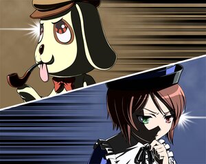 Rating: Safe Score: 0 Tags: 1girl :p brown_hair commentary_request detective green_eyes hand_on_another's_chin hand_on_own_chin hat heterochromia ichikawa_masahiro image kunkun parody pipe red_eyes ribbon rozen_maiden short_hair siblings sisters solo souseiseki stuffed_animal stuffed_dog thinking tongue tongue_out top_hat User: admin