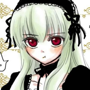 Rating: Safe Score: 0 Tags: 1girl ? detached_collar hairband image lolita_hairband long_hair looking_at_viewer red_eyes ribbon simple_background solo spoken_musical_note suigintou User: admin