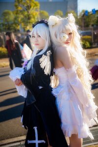 Rating: Safe Score: 0 Tags: 2girls 3d black_dress blurry blurry_background depth_of_field dress lips long_hair looking_at_viewer multiple_cosplay multiple_girls outdoors photo realistic see-through standing tagme white_dress User: admin