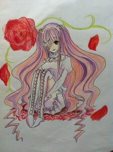 Rating: Safe Score: 0 Tags: 1girl auto_tagged dress eyepatch flower frills image kirakishou long_hair pink_hair red_flower red_rose rose sitting solo traditional_media very_long_hair watercolor_(medium) User: admin