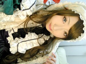 Rating: Safe Score: 0 Tags: 1girl blurry brown_hair dress frills lips lolita_fashion long_hair looking_at_viewer maid maid_headdress necklace photo solo suiseiseki upper_body User: admin