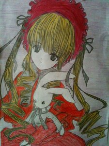 Rating: Safe Score: 0 Tags: 1girl blonde_hair bonnet colored_pencil_(medium) dress drill_hair expressionless image long_hair looking_at_viewer marker_(medium) millipen_(medium) photo red_dress shikishi shinku simple_background solo stuffed_animal stuffed_bunny traditional_media twintails watercolor_(medium) User: admin