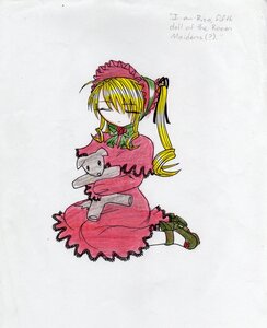 Rating: Safe Score: 0 Tags: 1girl blonde_hair bonnet bow bowtie dress drill_hair full_body image long_hair long_sleeves red_dress shinku sitting solo traditional_media twintails User: admin