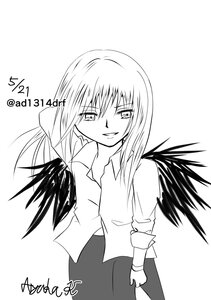 Rating: Safe Score: 0 Tags: 1girl artist_name dated feathered_wings greyscale image long_hair long_sleeves looking_at_viewer monochrome shirt skirt smile solo striped suigintou twitter_username vertical_stripes wings User: admin