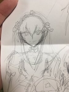 Rating: Safe Score: 0 Tags: 1girl choker closed_mouth hairband lolita_hairband looking_at_viewer monochrome sketch smile solo traditional_media upper_body User: admin