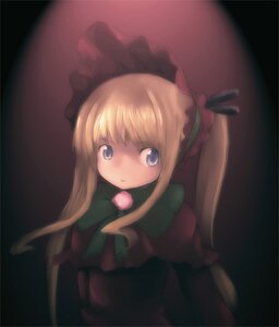 Rating: Safe Score: 0 Tags: 1girl auto_tagged blonde_hair blue_eyes bow bowtie capelet dress expressionless green_bow image long_hair looking_at_viewer red_dress shinku sidelocks simple_background solo User: admin